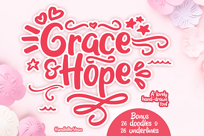 Grace & Hope - hand-drawn font branding craft craftwork cricut design display display typeface doodles font handwritten illustration logo silhouette typeface typography underlines