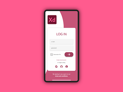 DAY 02. Login Screen adobexd app design ui ux