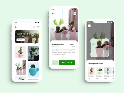 Indoor Plant AR app app augmented reality design green indoor plants mobile plant plants ui ux visual design