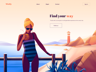 Landing Page - Wedly colors design gradient illustration landing landing page minimal web web design webdesign website website design