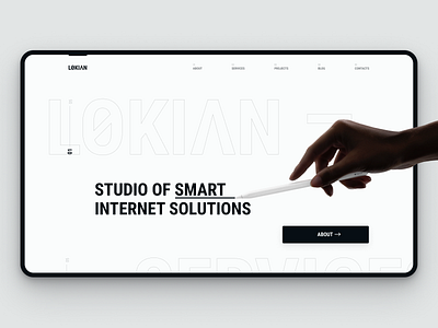 LOKIAN black and white brand identity clean design figma graphic grid logo minimal minimalism monochrome portfolio typography ui ux web web design website