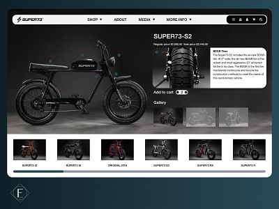 "Super73" Product Page Redesign 4/5 bike design minimal motorbike motorcycle ui user experience user interface userinterface ux web website