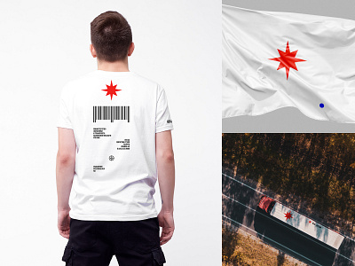 KO branding design flag identity logistics logo minimal star tshirt typography