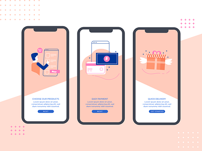 MOBILE ONBORADING SCREEN mobile application design mobile apps onboarding screen