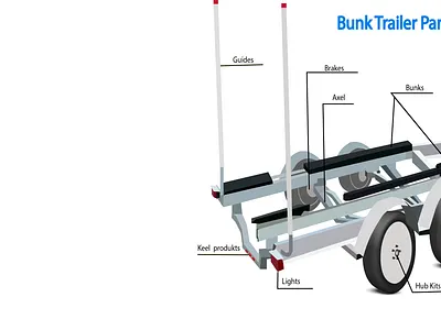 Trailer car flat illustration technical illustrator trailer vector