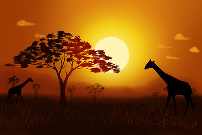 Serene Sunset abstract art art artwork basic design design digital art digital painting gradient illustration vector