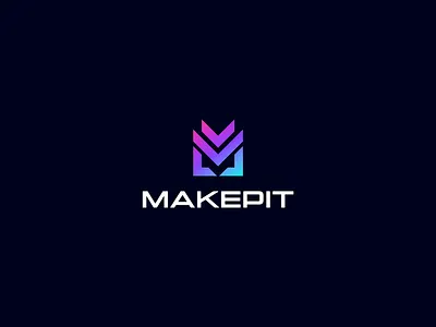 MakePit Modern M letter rising logo branding. bit coin branding crypto design flat logo illustration it logo logo design minimal logo minimalist logo modern logo nft nft design solution tech technology ui