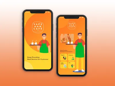Cafe app app branding design illustration mobile mobile ui ui ui design uiux ux