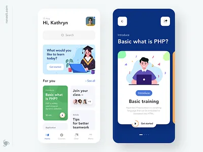 Educational App Design app chat class classes courses css design education html interface learning minimal mobile mvp native online product ronas it ux