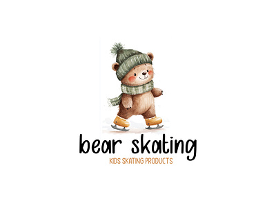 bear skating animal colorful design graphic design illustration logo painting logo