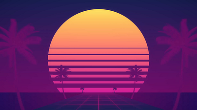 Ocean Drive | Motion Graphics animation graphic design illustration loop looping motion graphics retro seamless synthwave vector