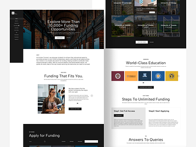 Web Design - Scholar Connect agency branding clean design development education landing page minimal scholarship student ui ux web web design website