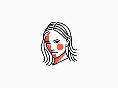 Elsa the News Robot branding design face geometric girl identity lines logo mark news portrait robot swedish vector woman