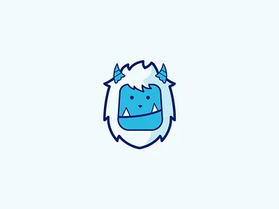 Yeti abstract flat fun icon logo mascot modern playful vector