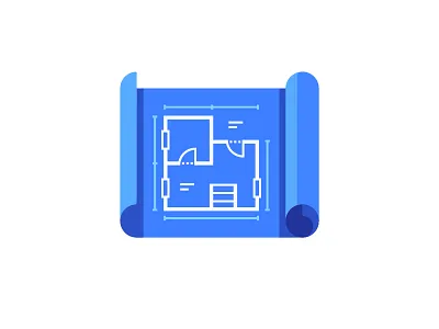 Blueprint blueprint building plan daily design flat icon illustration vector