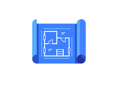 Blueprint blueprint building plan daily design flat icon illustration vector