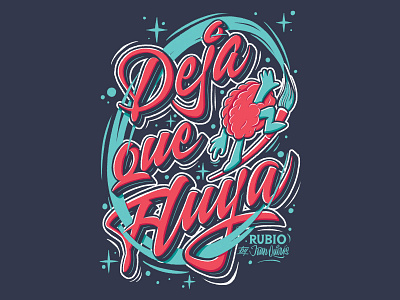 Deja Que Fluya apparel brain brushlettering flow handlettering illustration ipad pro lettering procreate procreate app script scriptlettering tshirt tshirt design