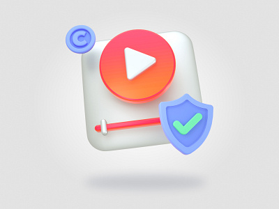 Content Protection 3d Icon c4d content icon illustration octane