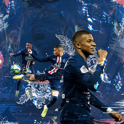 Football Designs - Mbappe colours creative design design art designer designers football football app football club footballer kashane smith ligue 1 mbappe paris psg soccer sports