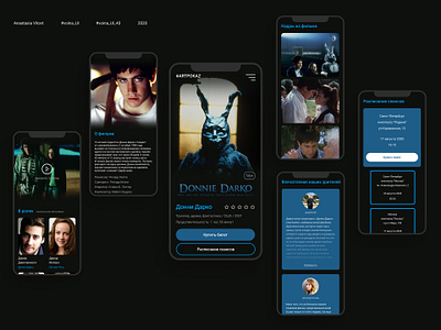 Movie main page Donnie Darko adaptive adaptive design cinema concept daily film inspiration interaction landing landing page mobile mobile ui movie ui uidesign uiux ux uxui web design website