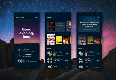 Experiment / Night mode app design magazine redesign ui ux web