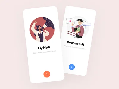 Motivational cards app cards concept flat illustration interface ios minimal mobile app mobile app design mornings motivational productive trending typography ui