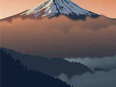 Mount Fuji - travel illustration adobe illustrator adventure dream editorial illustration fuji illustration illustrator journey landscape mount fuji nature planet earth travel vector illustration