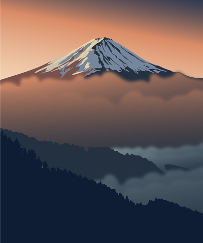 Mount Fuji - travel illustration adobe illustrator adventure dream editorial illustration fuji illustration illustrator journey landscape mount fuji nature planet earth travel vector illustration