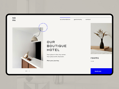 NOMA hotel - concept booking branding clean clean ui high end hotel landing page landing page concept logo luxury menu bar minimal rental ui ux web design website website concept