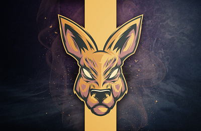 Kangaroo angry brand branding design designs fire illustration kangaroo kangaroo logo logo skull vector
