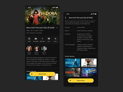 Ahoy - Movie Streaming App clean ui concept dark mode dark theme design movie app netflix ui ui design user experience design user inteface ux
