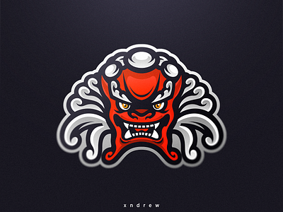 Japanese Lion angry animal branding design esport illustration japan lion logo mascot vector xndrew