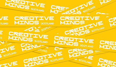 Logo for "Creative Minds Scotland" brand identity branding creative graphic design lettering logo yellow