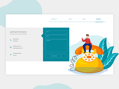 Contact Us adobe xd contact us dailyui dailyuichallenge illustraion uiuxdesign vector web design