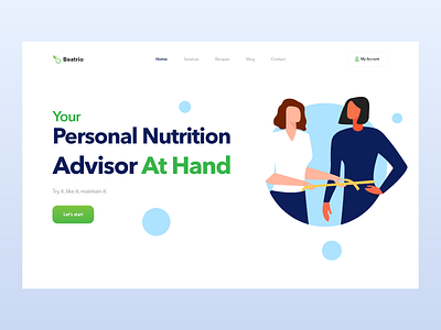 Beatrio Landing Page clean clean ui design homepage design illustration landing page design ui ui design uidesign user experience user interface design ux web design