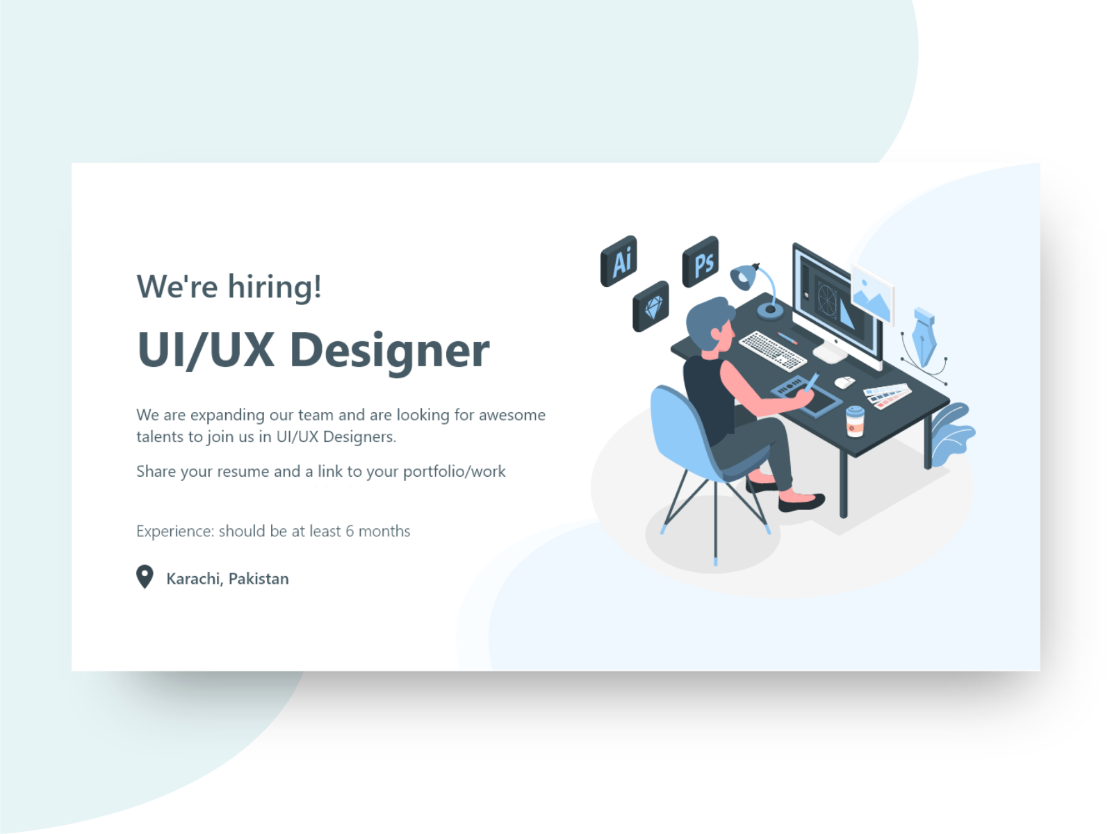 Hiring UI/UX Designer by Muhammad Rayyan on Dribbble