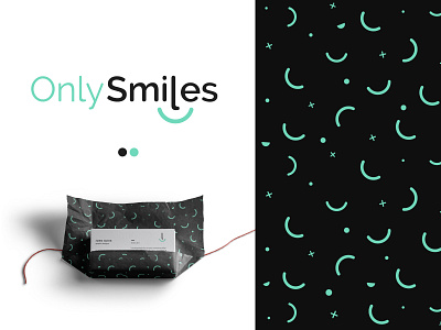 Only Smiles brand identity brand identity designer branding branding design cleverlogo dental dental product logo dental solution logo flat logo happy logo modern logo only smiles pattern design smile logo teal black typographic logo