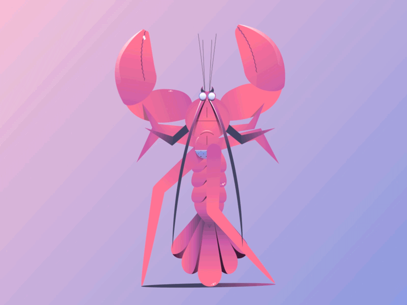 Naughty Lobster 2d animation animation beach characters illustration lobster motion design sea summer