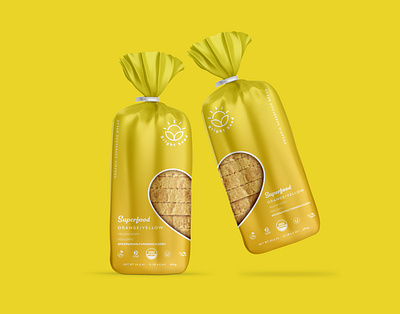 Yellow Bread Bag Packaging brand identity branding bread organic packaging packaging design shopify vegan