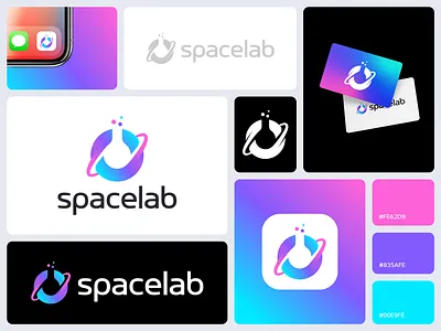 Spacelab Logo Brand Guidelines app logo brand identity branding designer gradient guidelines identity lab logo logo design logodesign logomark logos logotype modern logo science space symbol technology typography