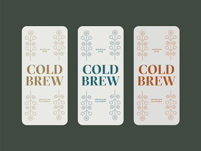 Minimal Cold Brew Coffee Labels branding coffee cold brew labels minimal packaging typography