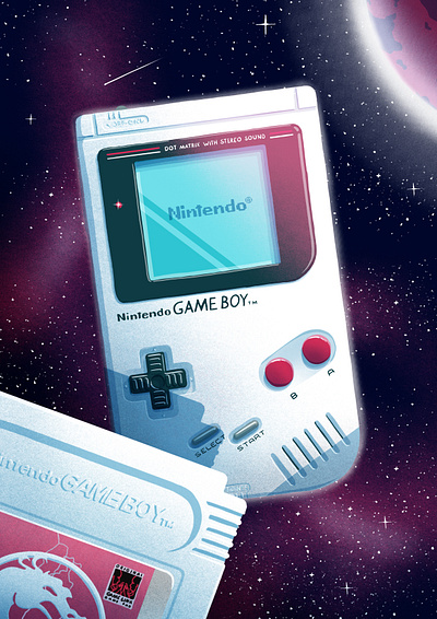 Nintendo Game Boy Illustration 4/4 80s 90s computer computer graphics console digital art flat game boy illustration minimal mortal kombat nintendo nintendoswitch photoshop space universe vector video game vintage wacom