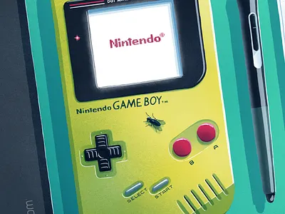 Nintendo Game Boy Illustration 2/4 80s 90s computer console desk digital art flat game boy graphic illustration minimal nintendo nintendo switch photoshop vector video game vintage wacom zelda