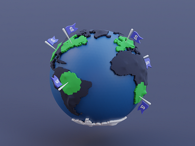 Earth 3d 3d ilustration blender clean earth illustration minimal webhosting website