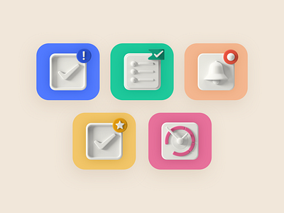 3D icons - overview icon productivity ui ux web design