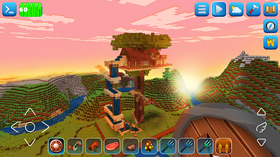 Awesome Tree House - Best House in Realmcraft Minecraft Clone build craft free minecraft game art game design games landscape minecraft building nature pixel art realmcraft