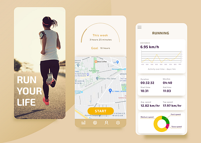 App for runners app design mobile run runner sport sports tracker training ui uiux ux