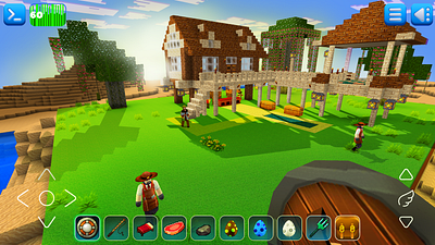 Traders Farm in RealmCraft Free Minecraft Style Game build craft free minecraft game art game design games landscape minecraft building nature pixel art realmcraft