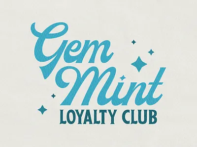Gem Mint Loyalty Club Lockup baseball branding lockup logo texture