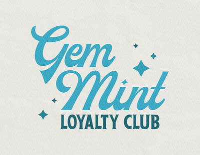 Gem Mint Loyalty Club Lockup baseball branding lockup logo texture